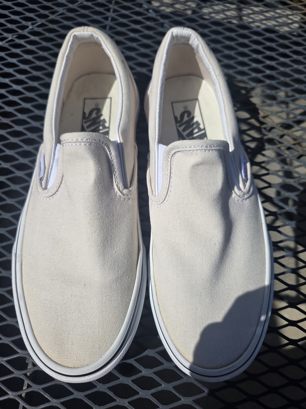 Vans Women's Slip-On Canvas Beige Shoes Size 7